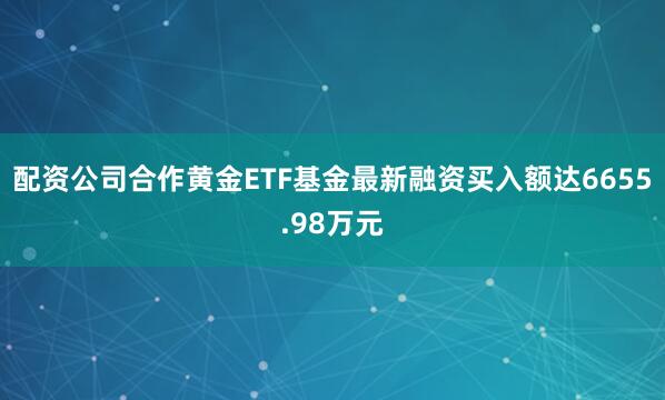 配资公司合作黄金ETF基金最新融资买入额达6655.98万元