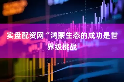 实盘配资网　　“鸿蒙生态的成功是世界级挑战
